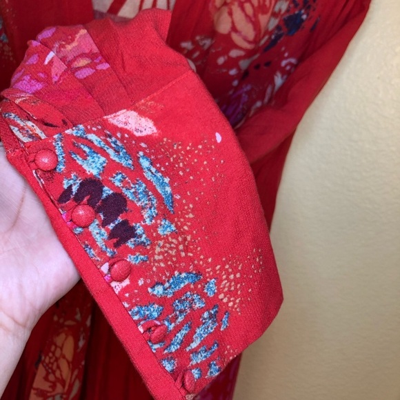 Free people field of butterflies Hi low tunic top size M - Picture 7 of 10